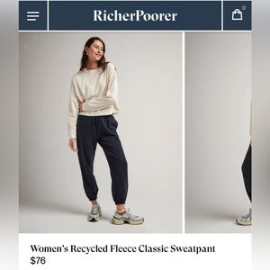 Richer Poorer Recycled Fleece Sweatpants XS
